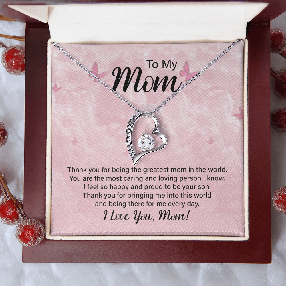 To My Mom, I Love You Thank You Necklace