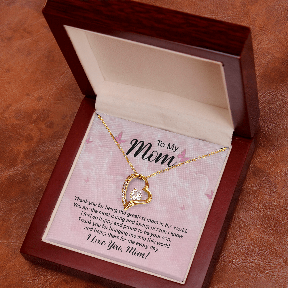 To My Mom, I Love You Thank You Necklace