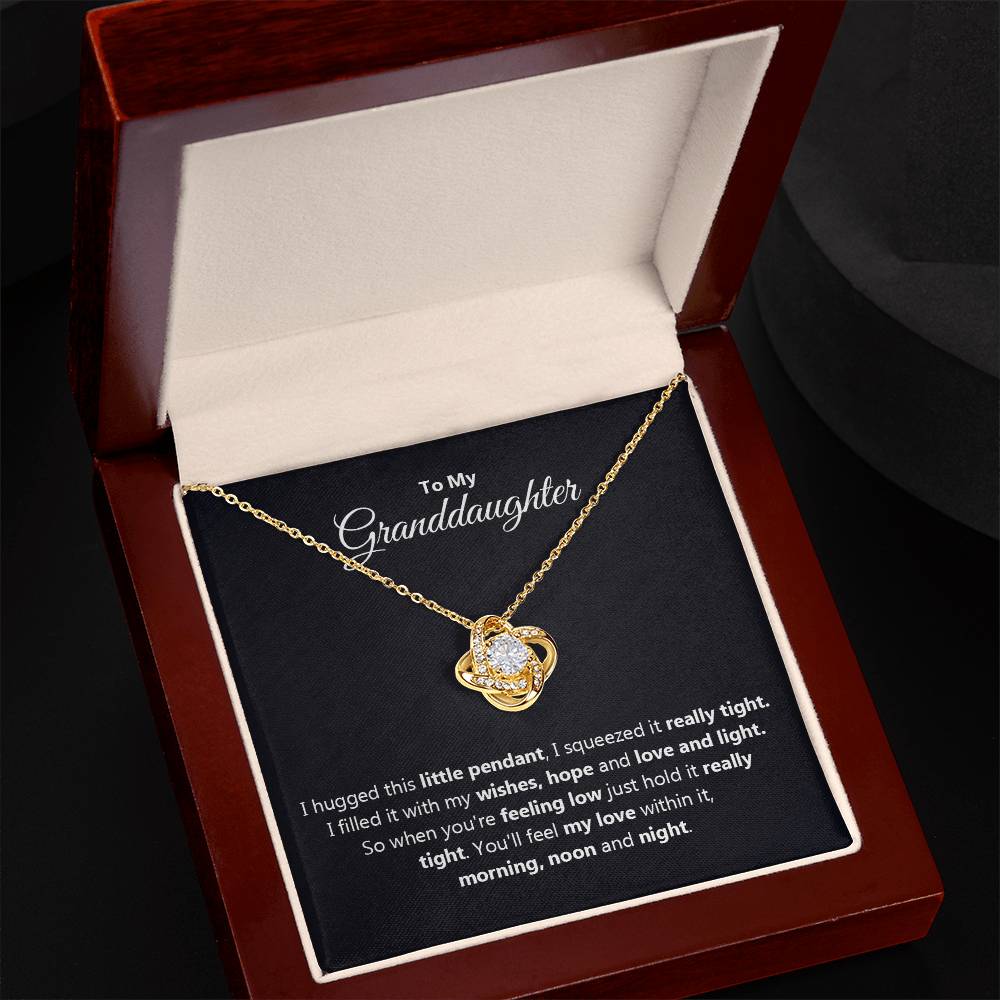 To My Granddaughter Love Knot Necklace