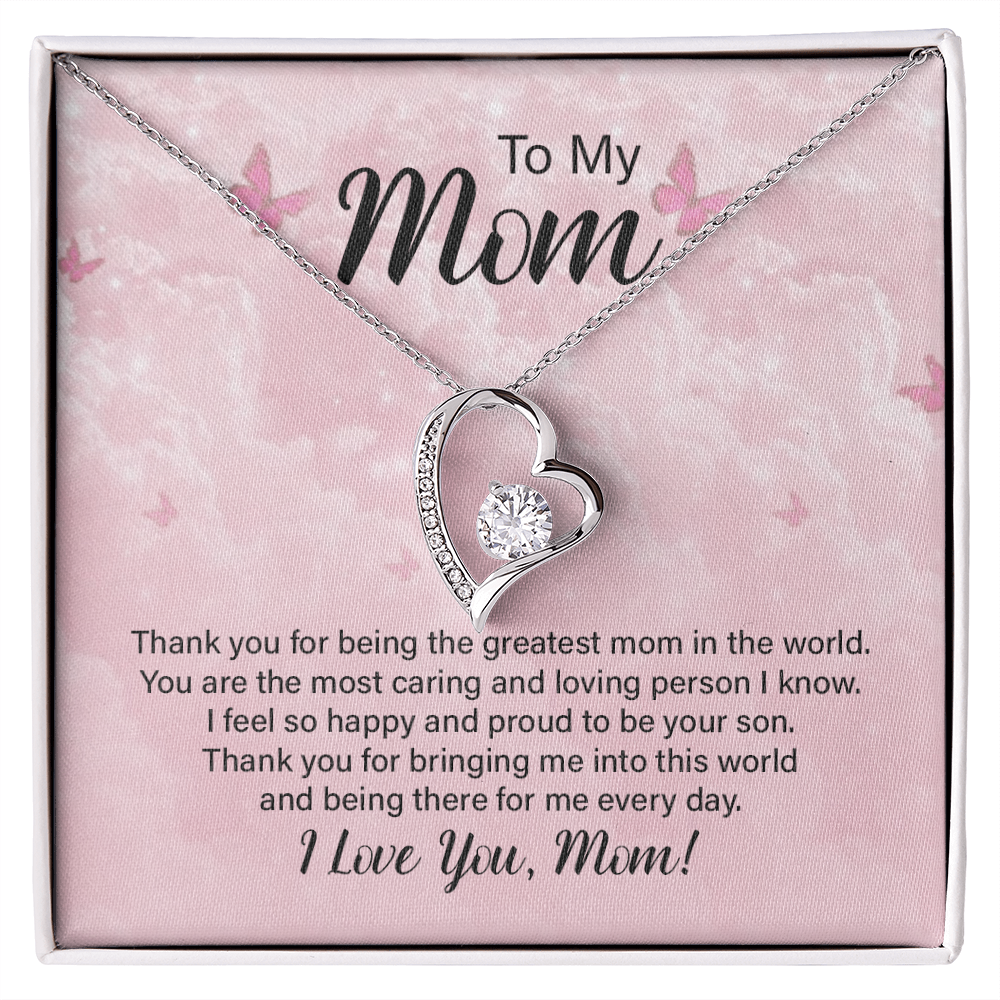 To My Mom, I Love You Thank You Necklace