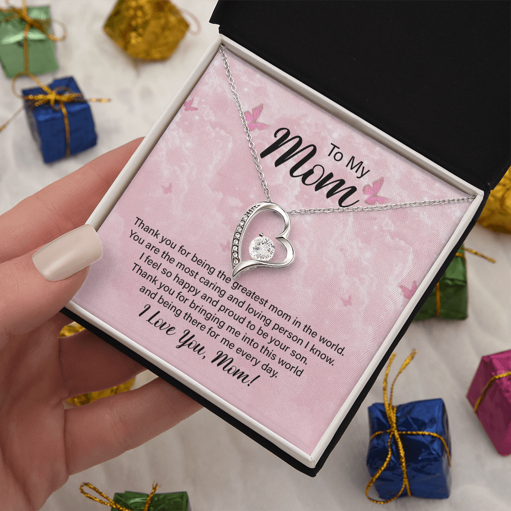 To My Mom, I Love You Thank You Necklace