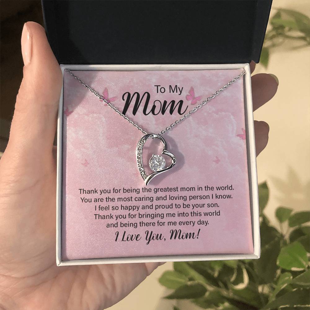To My Mom, I Love You Thank You Necklace
