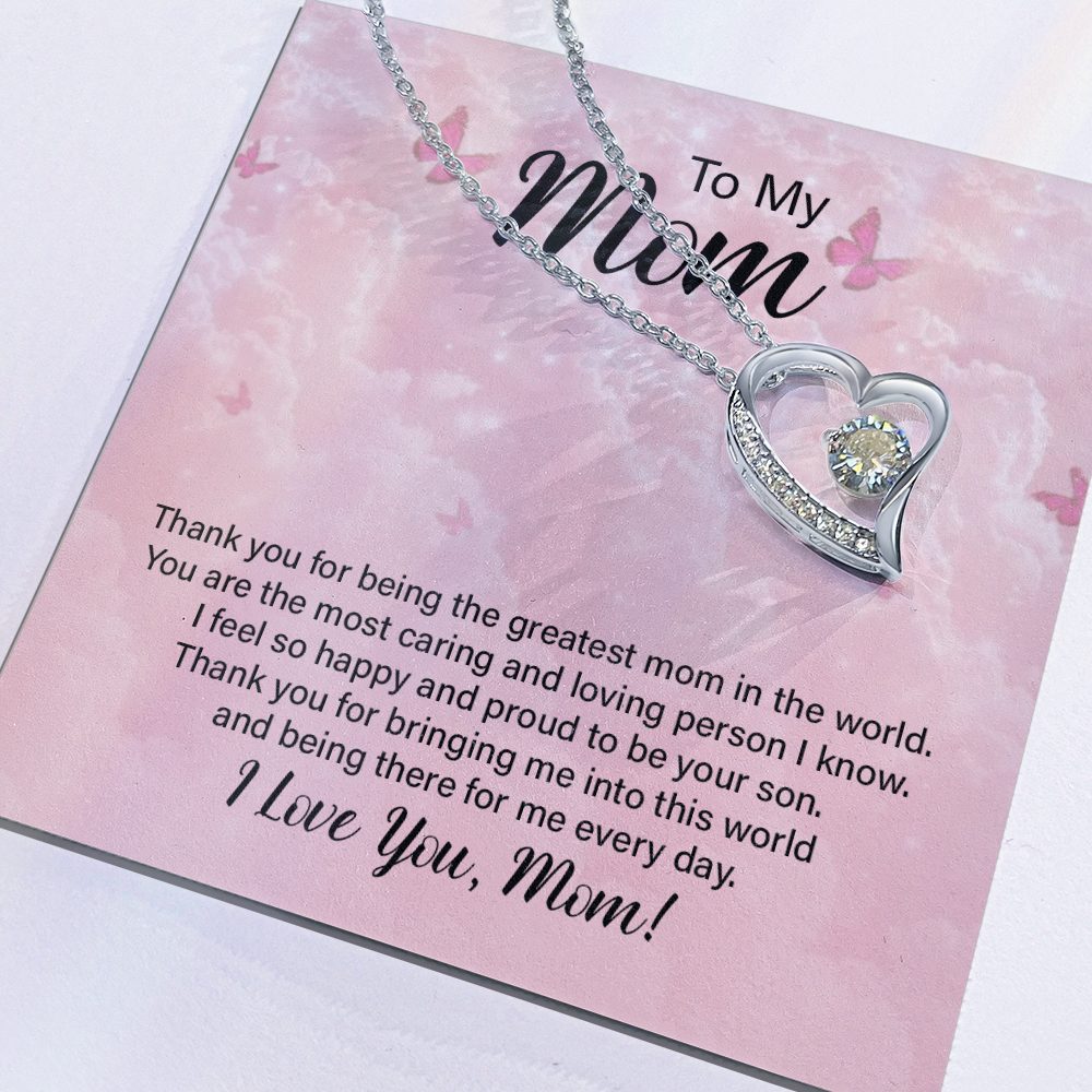 To My Mom, I Love You Thank You Necklace