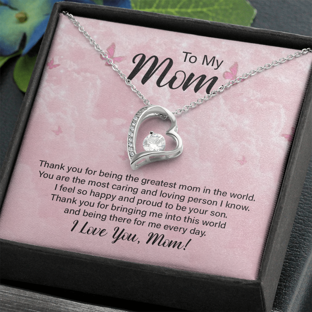To My Mom, I Love You Thank You Necklace