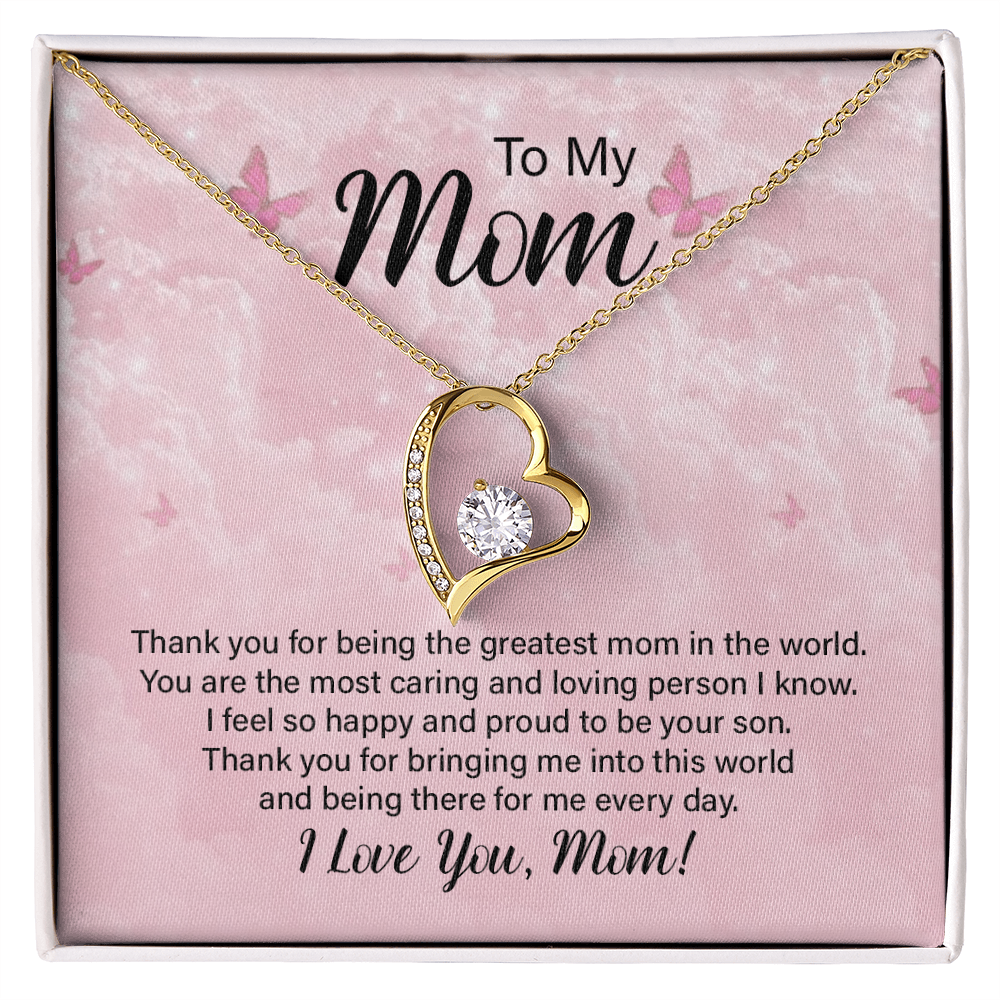 To My Mom, I Love You Thank You Necklace