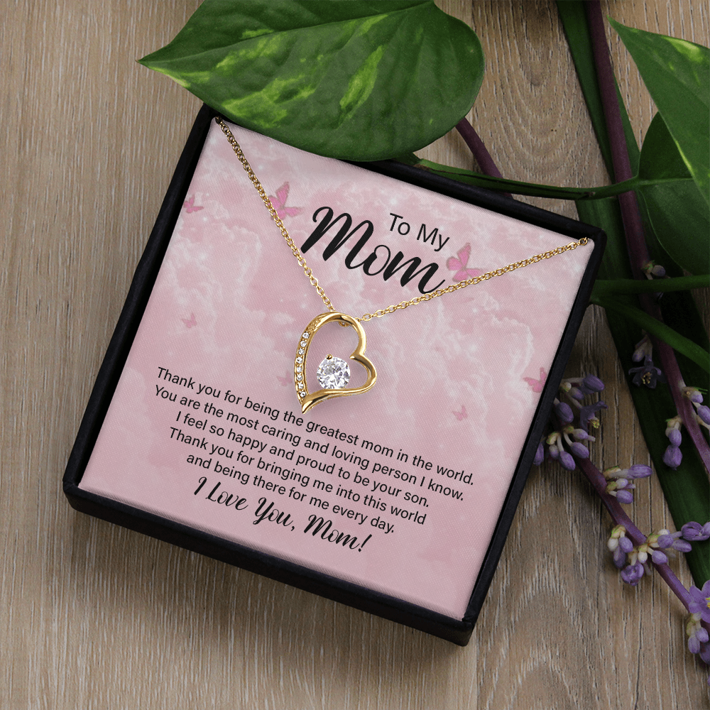 To My Mom, I Love You Thank You Necklace