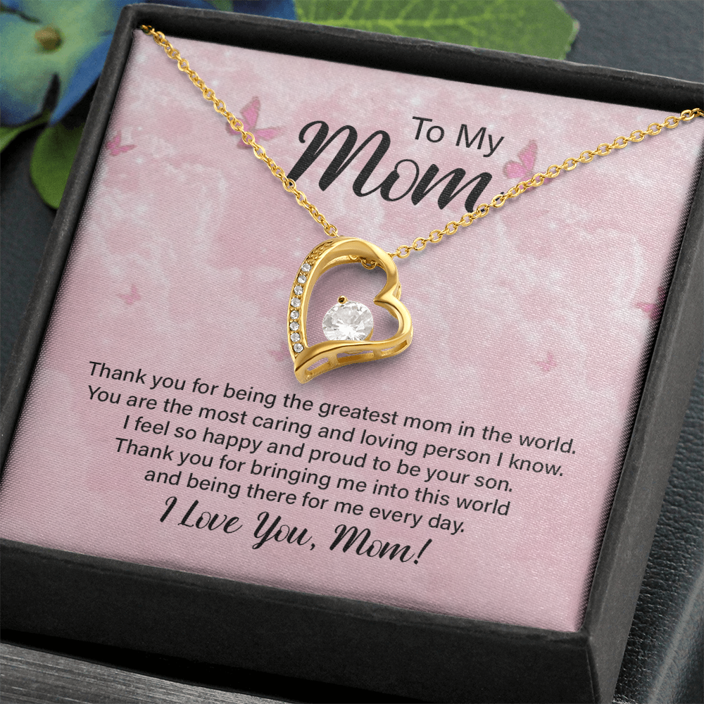 To My Mom, I Love You Thank You Necklace
