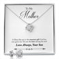 To My Mother Love Always Your Son Love Knot Earring & Necklace Set!
