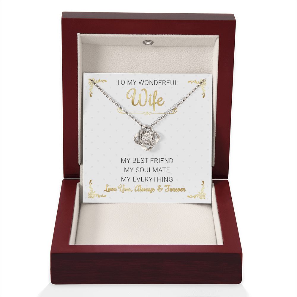To My Wife My Everything Love Knot Necklace