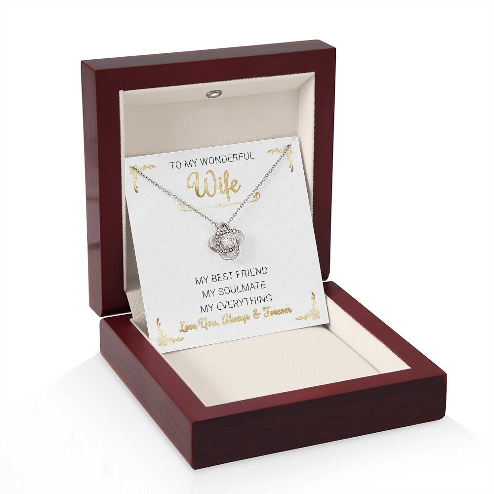 To My Wife My Everything Love Knot Necklace