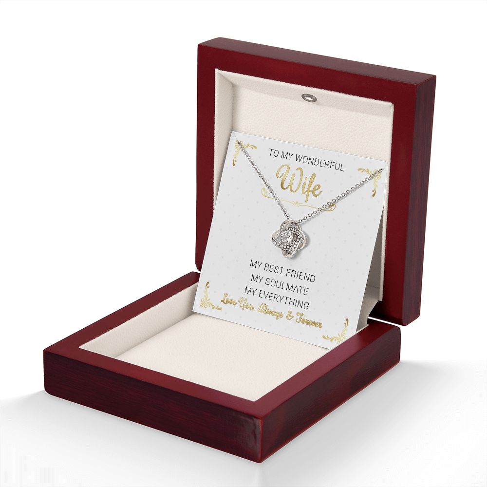 To My Wife My Everything Love Knot Necklace