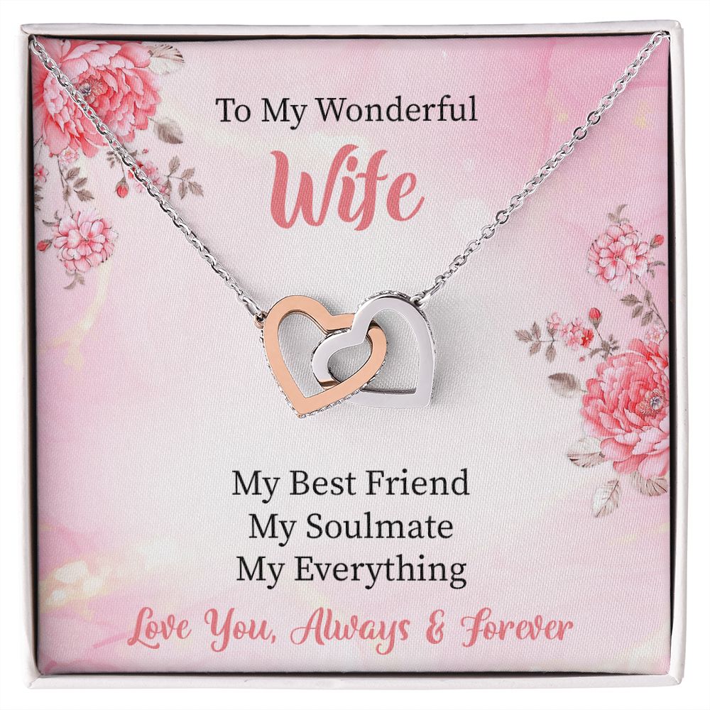 To My Wife my Best Friend Our Interlocking Hearts Necklace