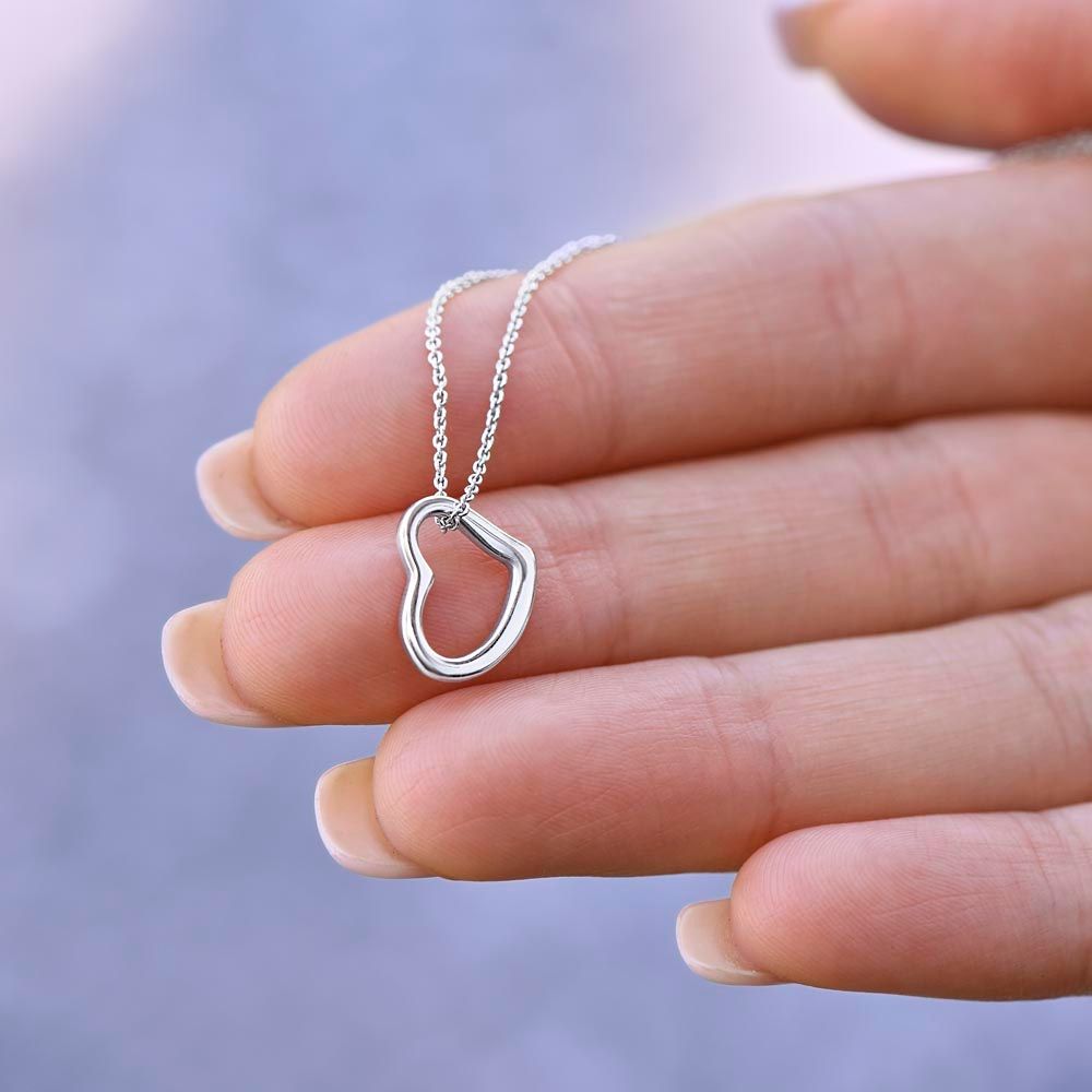 To My Girlfriend Delicate Heart Necklace