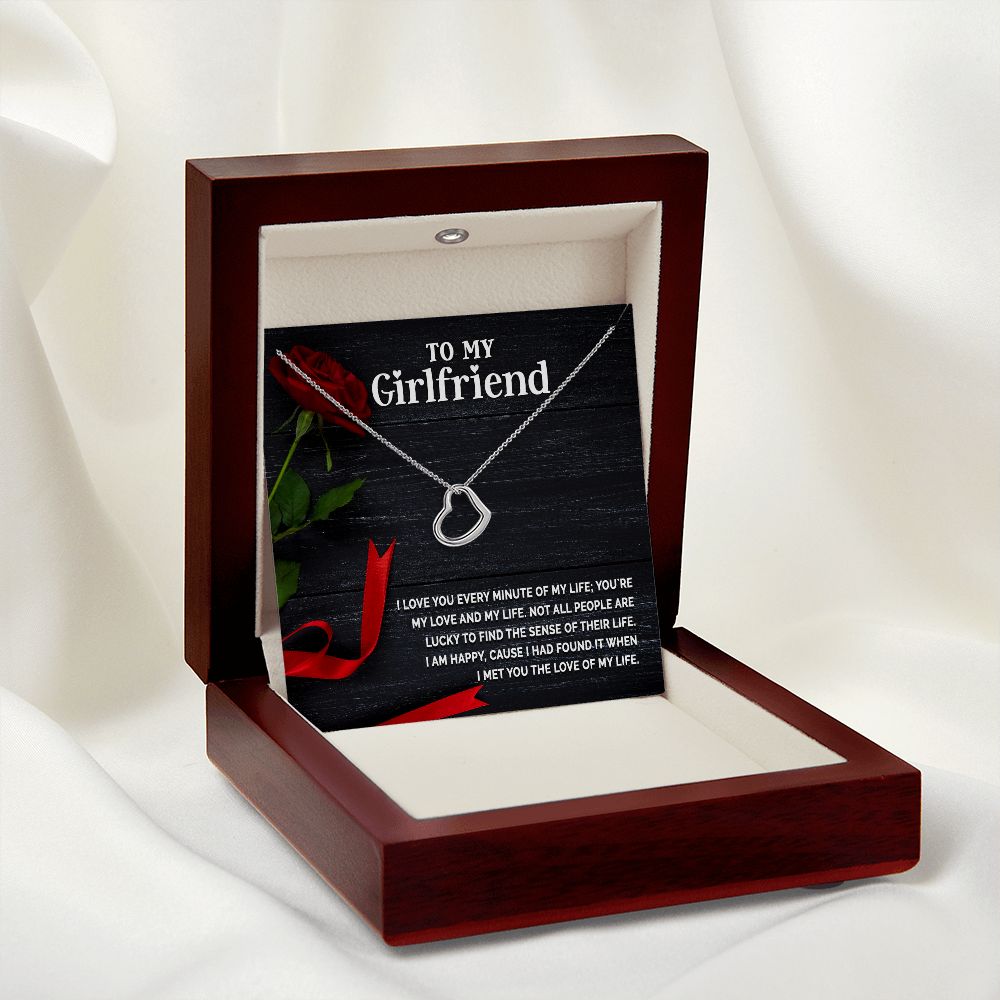 To My Girlfriend Delicate Heart Necklace