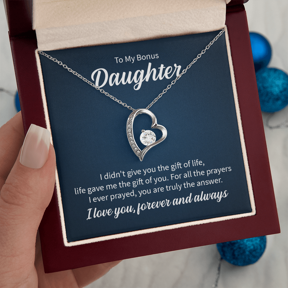 To My Bonus Daughter Forever Love Necklace