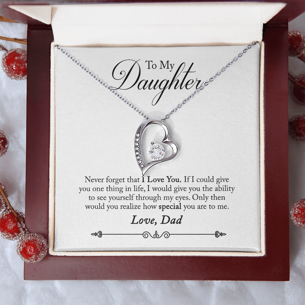 To  My Daughter -  Love Dad Forever Love Necklace