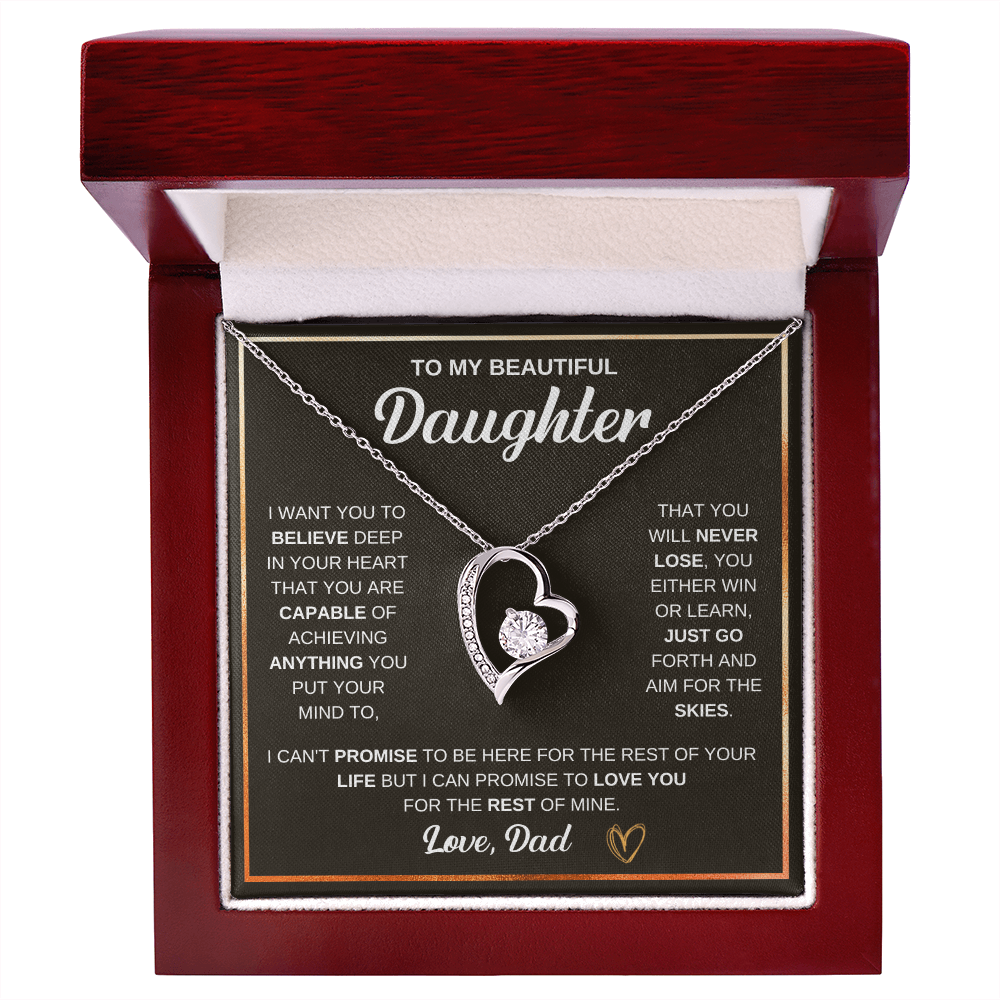 To My Beautiful Daughter Forever Love Necklace