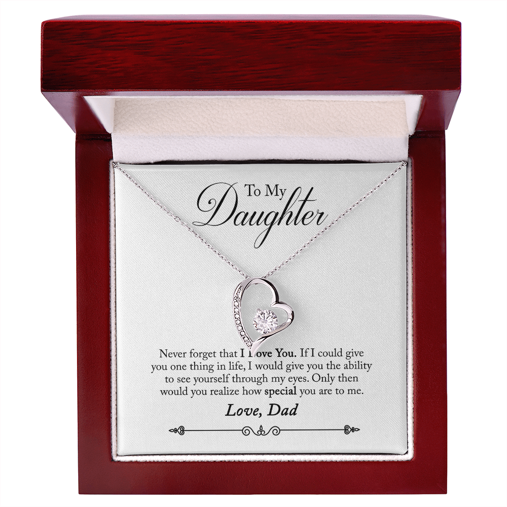 To  My Daughter -  Love Dad Forever Love Necklace