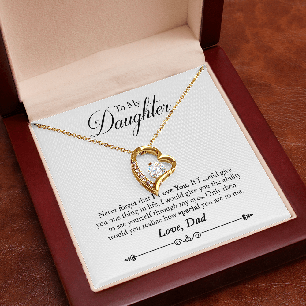 To  My Daughter -  Love Dad Forever Love Necklace