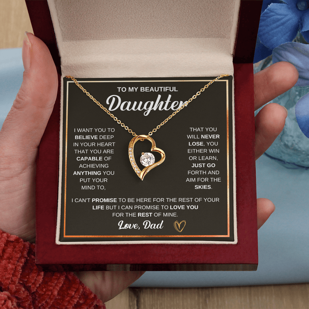 To My Beautiful Daughter Forever Love Necklace