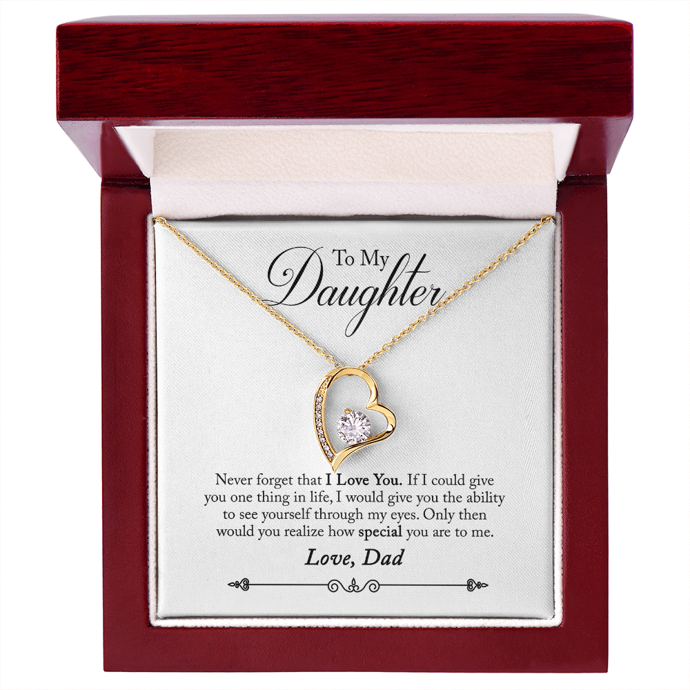 To  My Daughter -  Love Dad Forever Love Necklace