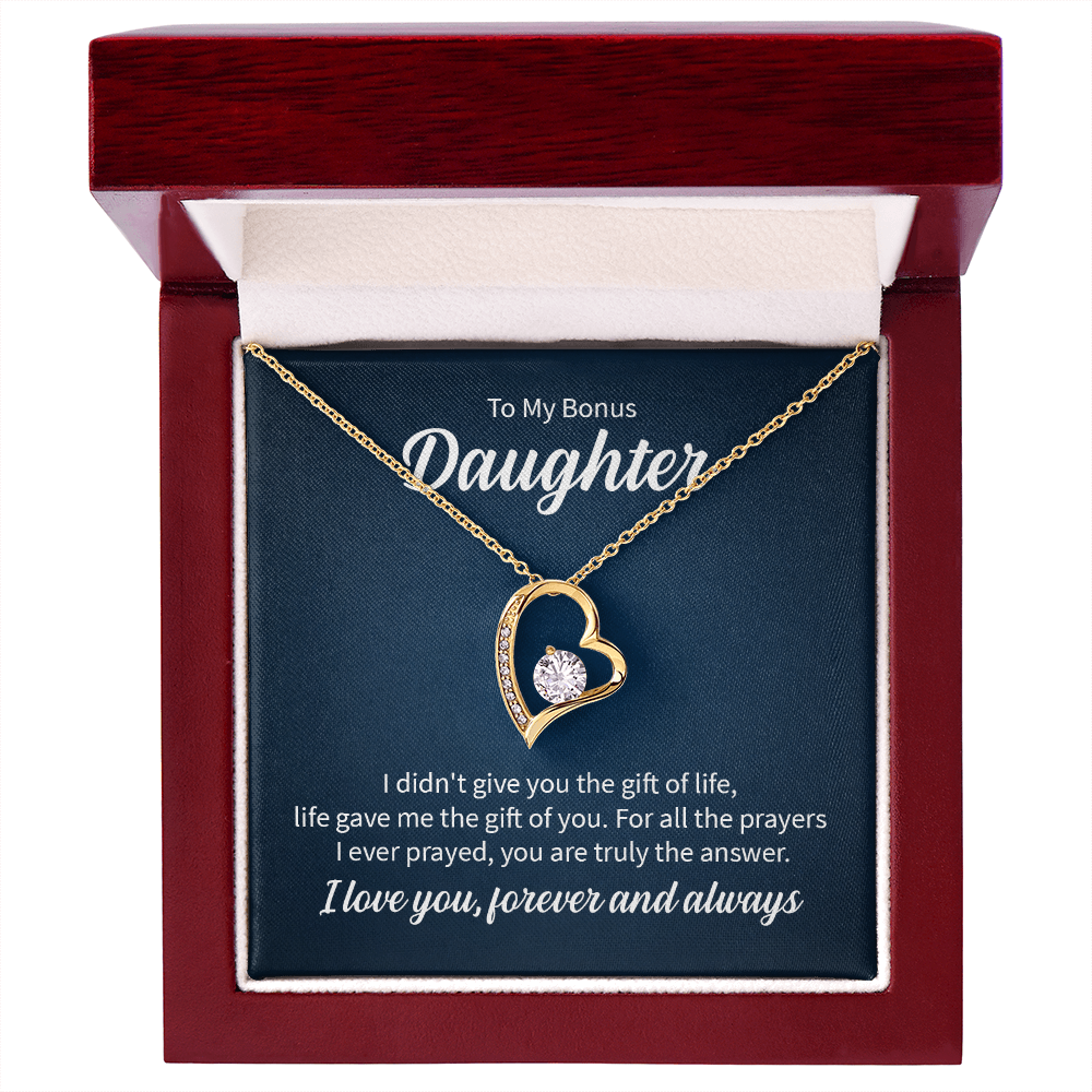 To My Bonus Daughter Forever Love Necklace