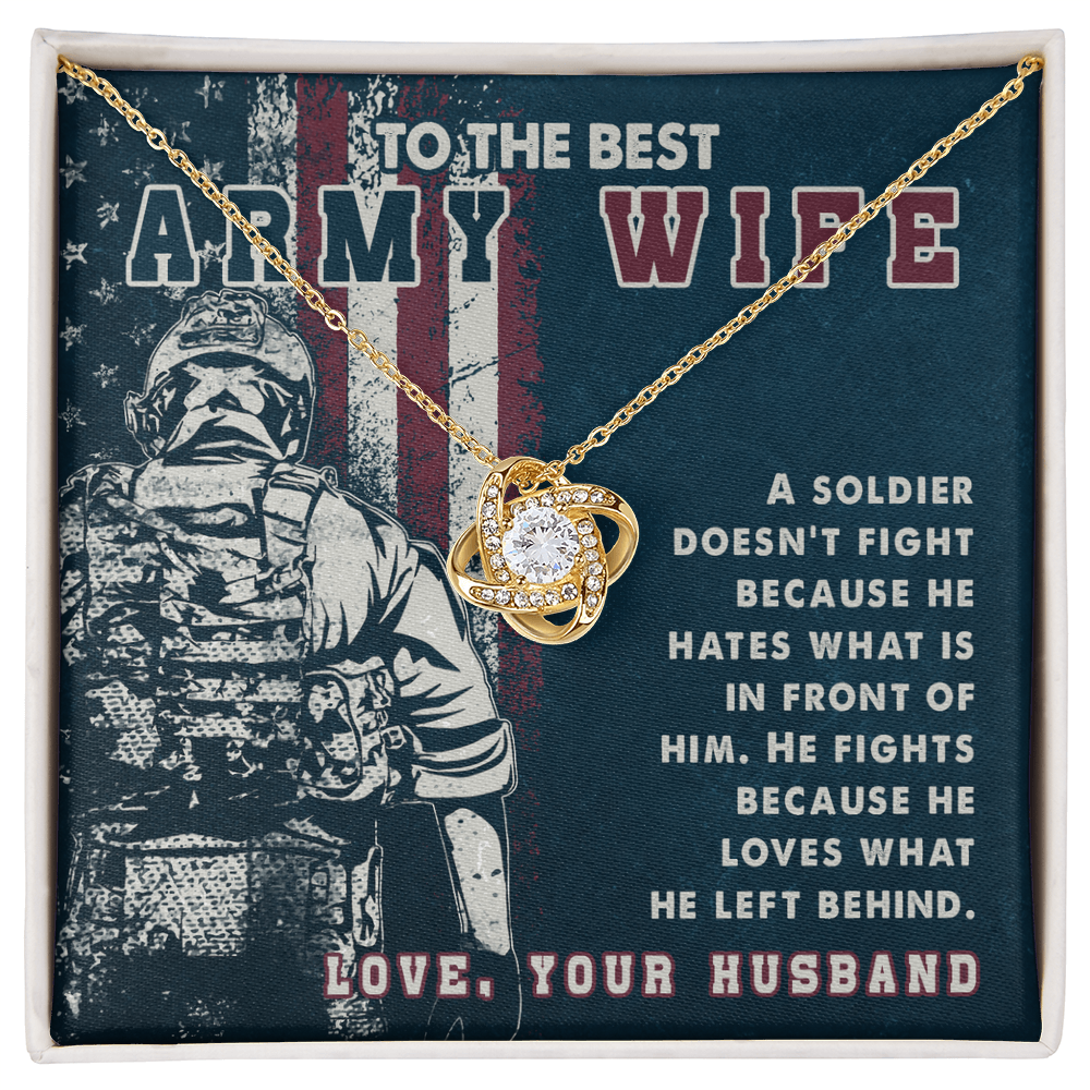 To My Wife – Love Knot Necklace | Army Wife Edition