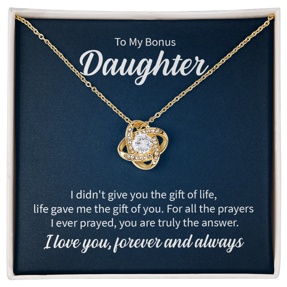 To My Bonus Daughter Love Knot Necklace