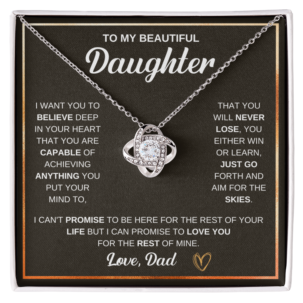 To My Beautiful Daughter Love knot Necklace