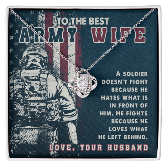 To My Wife – Love Knot Necklace | Army Wife Edition