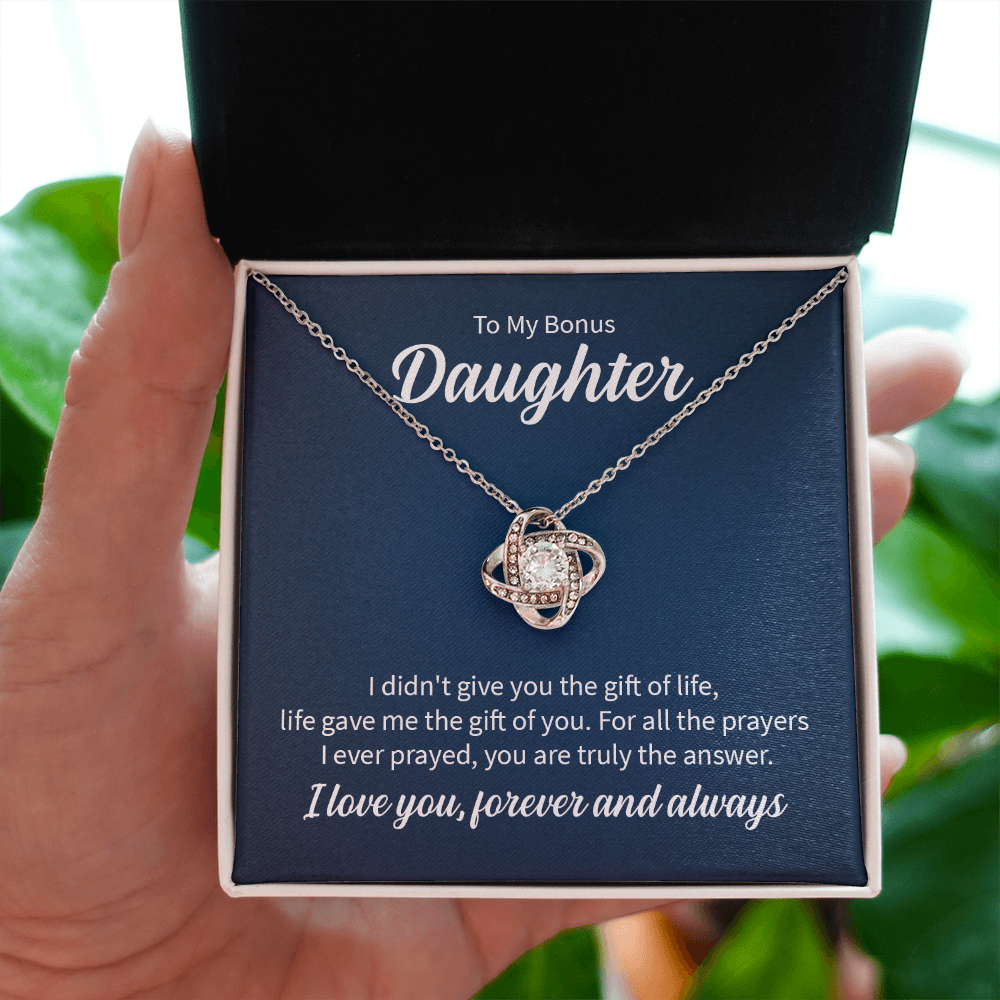 To My Bonus Daughter Love Knot Necklace