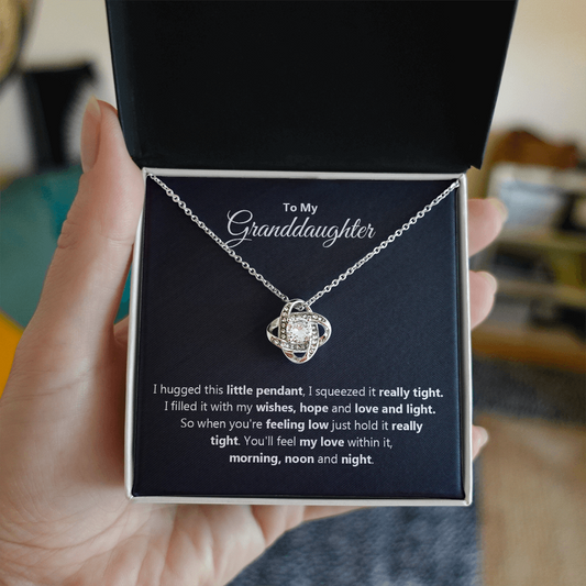To My Granddaughter Love Knot Necklace