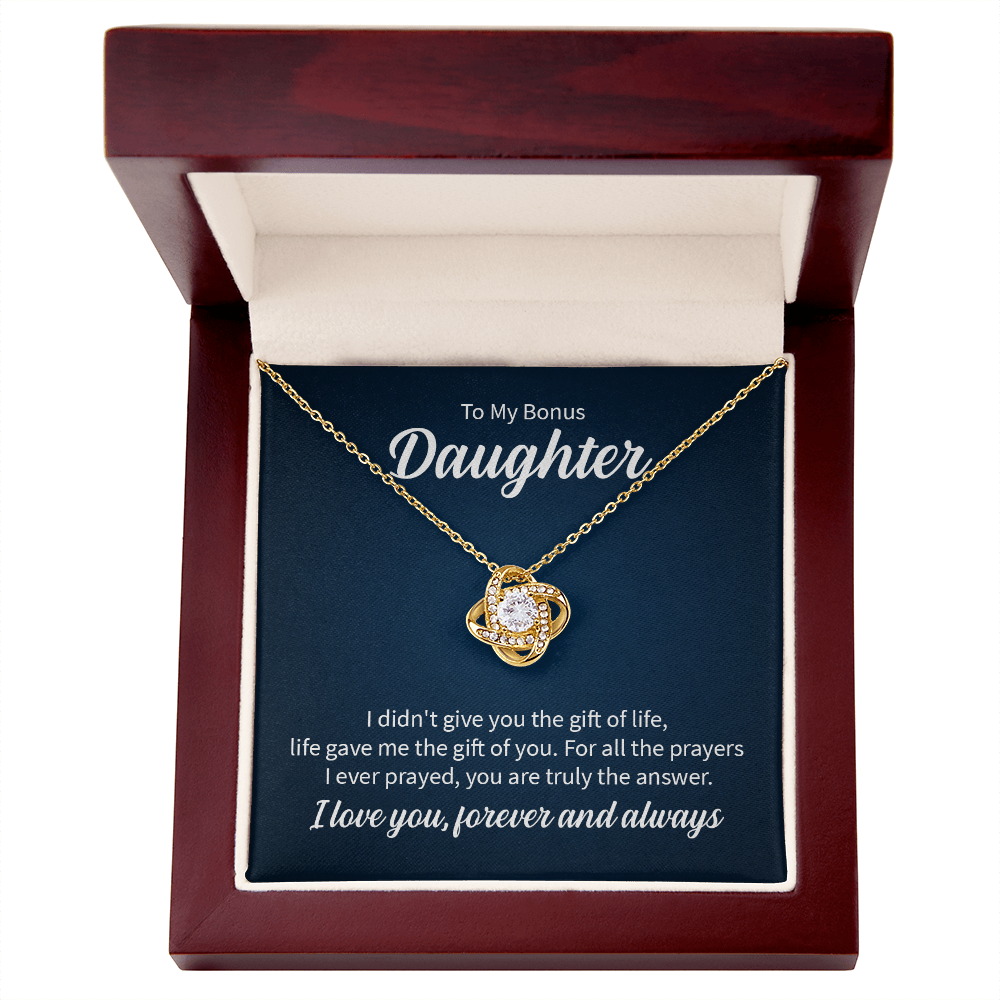 To My Bonus Daughter Love Knot Necklace