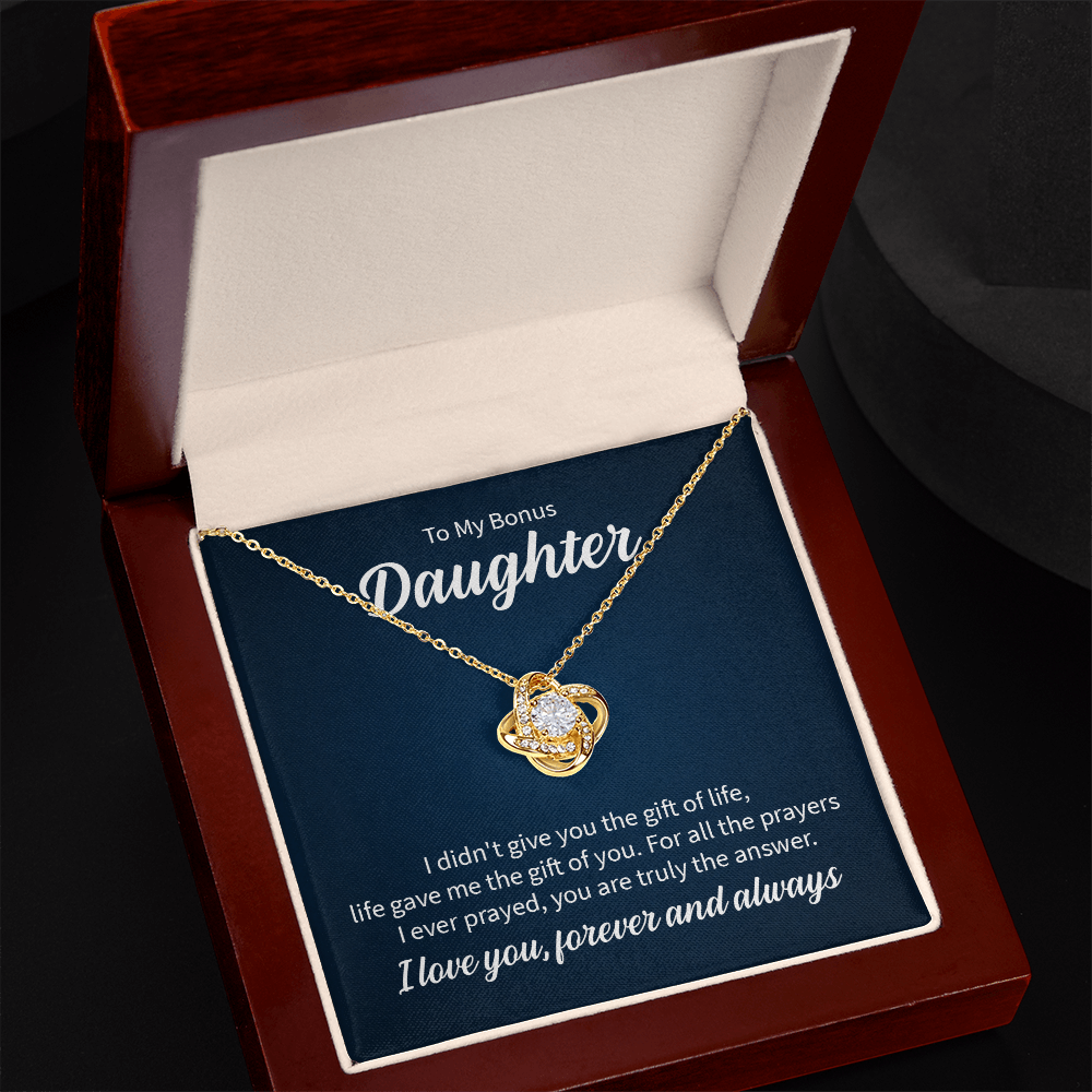 To My Bonus Daughter Love Knot Necklace