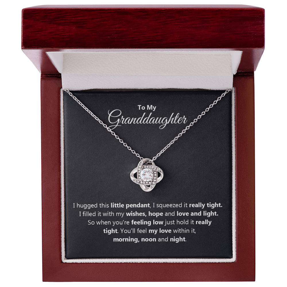 To My Granddaughter Love Knot Necklace