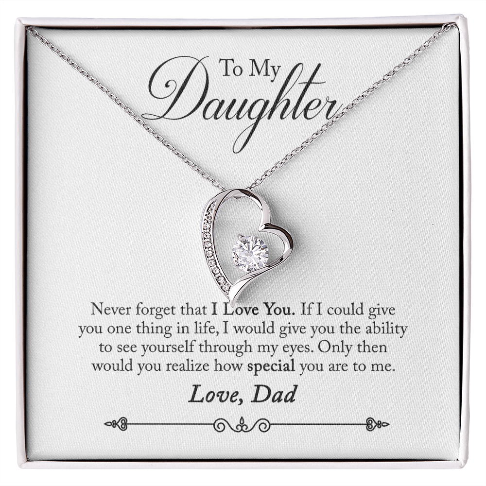 To  My Daughter -  Love Dad Forever Love Necklace