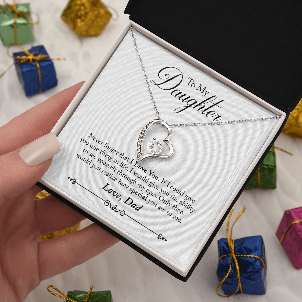 To  My Daughter -  Love Dad Forever Love Necklace