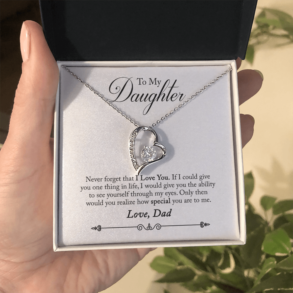 To  My Daughter -  Love Dad Forever Love Necklace