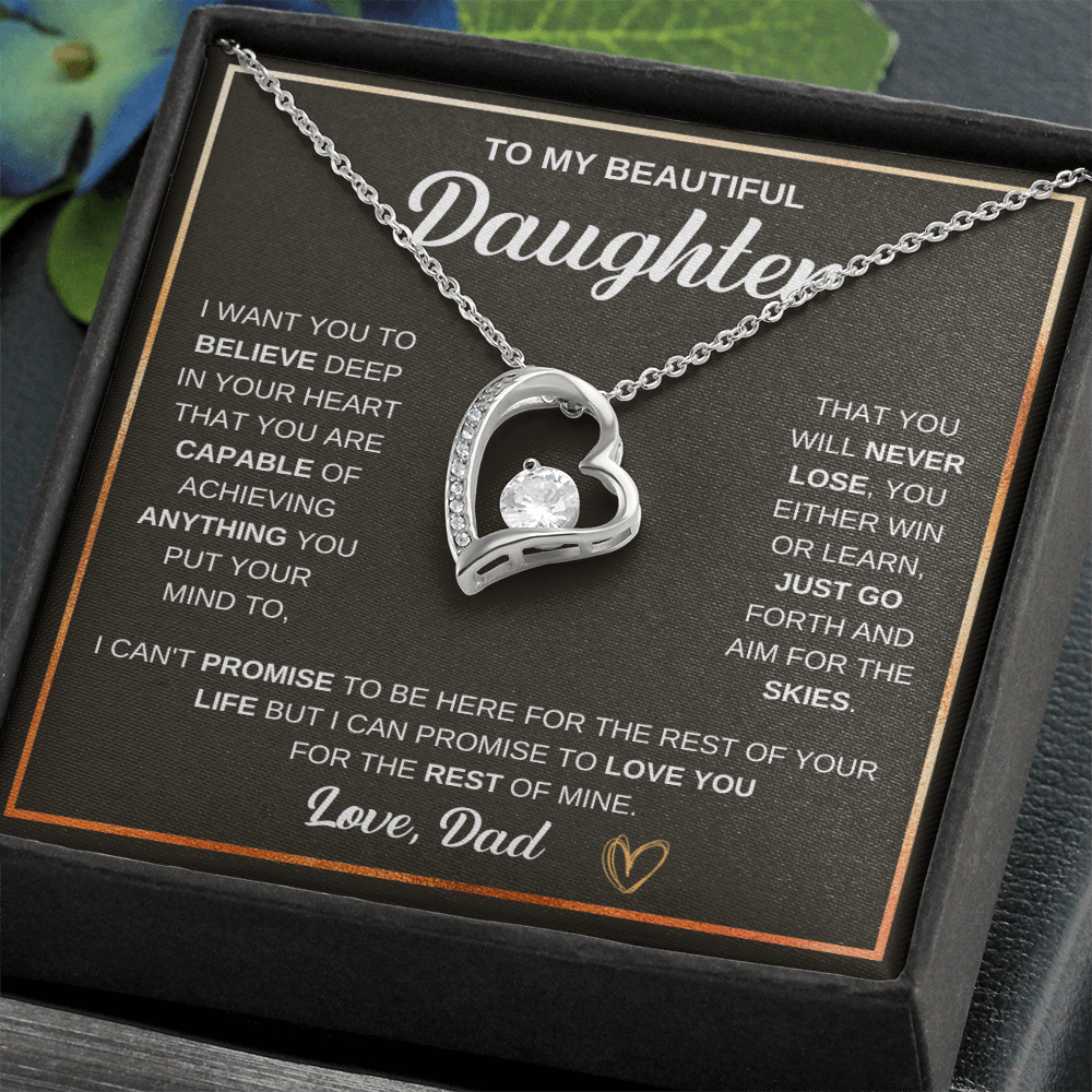 To My Beautiful Daughter Forever Love Necklace