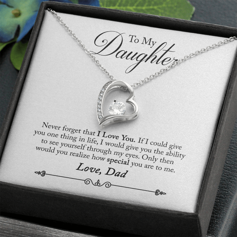 To  My Daughter -  Love Dad Forever Love Necklace