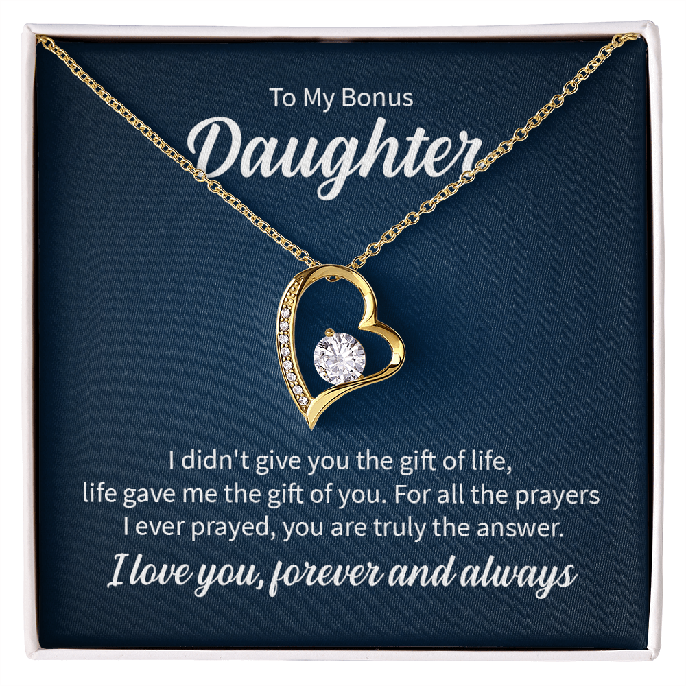 To My Bonus Daughter Forever Love Necklace