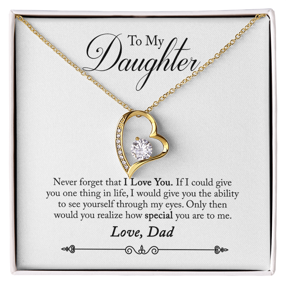 To  My Daughter -  Love Dad Forever Love Necklace