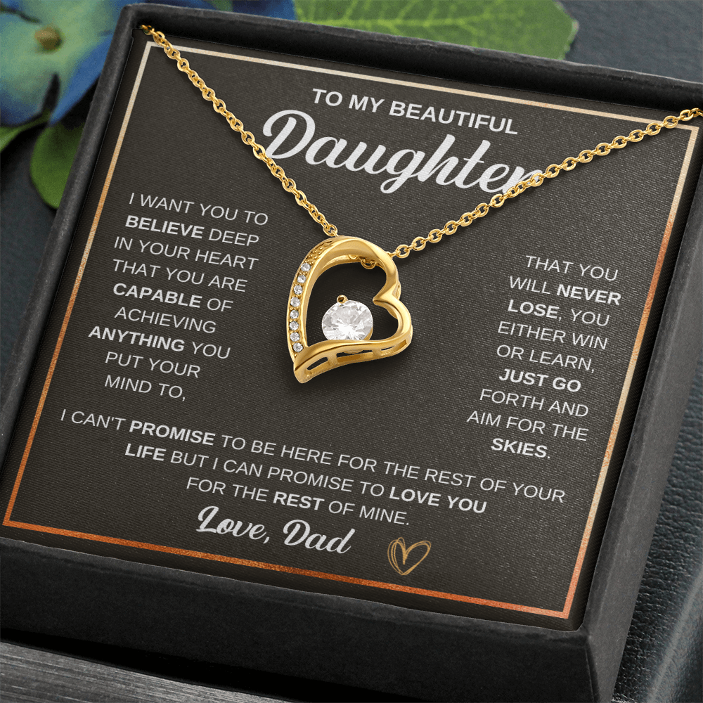 To My Beautiful Daughter Forever Love Necklace