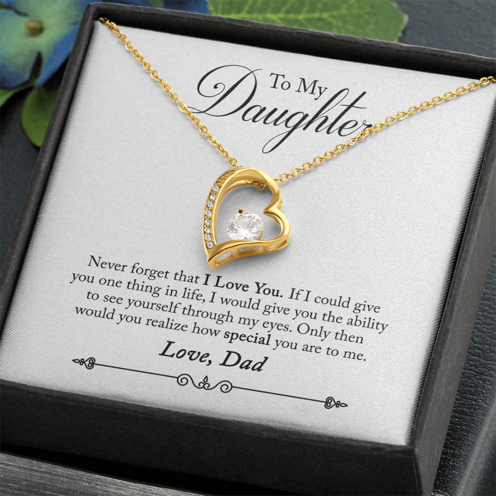 To  My Daughter -  Love Dad Forever Love Necklace