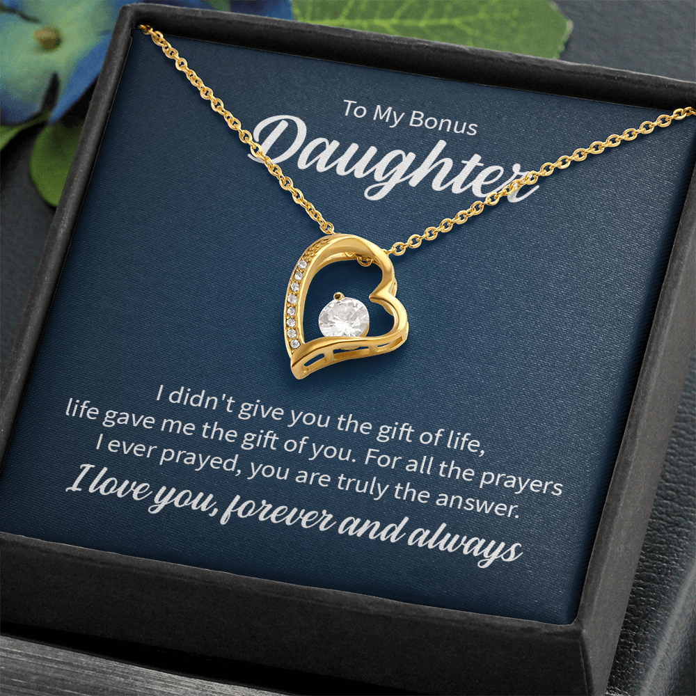 To My Bonus Daughter Forever Love Necklace