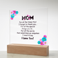 Mom for all the times plaque