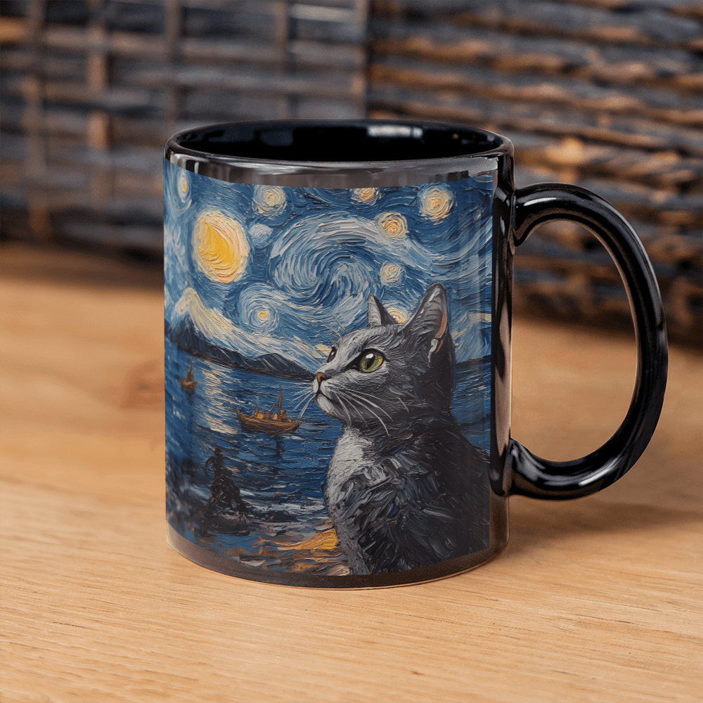 Cat Lovers Black Coffee Mug