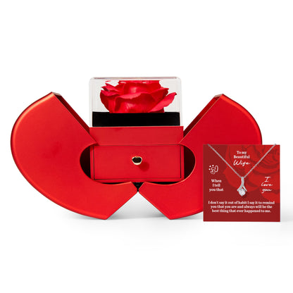 To my Beautiful Wife When I tell you that Alluring Beauty Necklace with Red Heart Rose Box