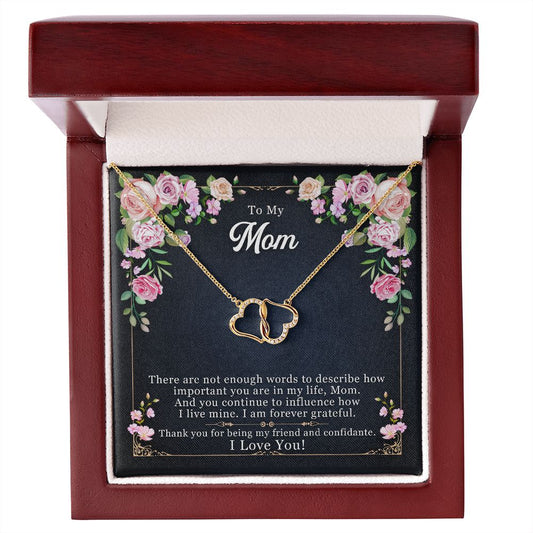 To My Mom Everlasting Love Necklace Pendant: Solid 10k Gold