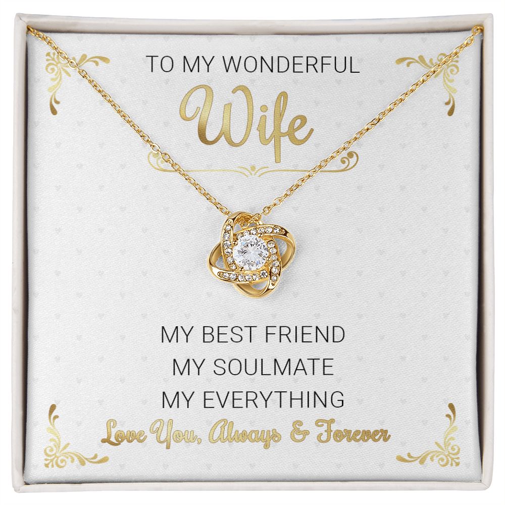 To My Wife My Everything Love Knot Necklace